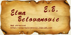 Elma Belovanović vizit kartica